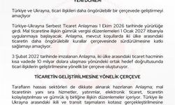 Türkiye-Ukrayna Serbest Ticaret Anlaşması yürürlüğe girdi