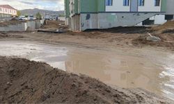 Van'da öğrencilerin okul yolunda çamur çilesi
