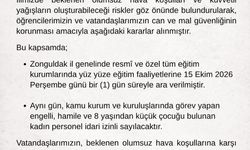 Zonguldak'ta eğitime bir gün ara verildi