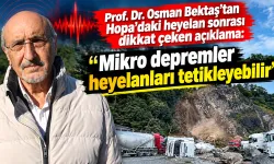 Prof. Dr.Bektaş'tan heyelanlar sonrası dikkat çeken açıklama