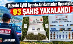 Jandarmanın Rize Eylül ayı blançosu! 93 Şahıs Yakalandı