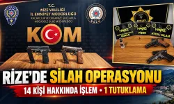 Rize’de 5 Ruhsatsız Tabanca Ele Geçirildi