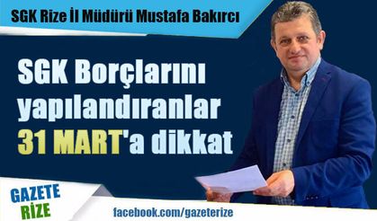 SGK İl Müdürü BAKIRCI Uyardı ;