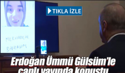 Erdoğan, Ümmü Gülsüm Genç'le canlı yayında görüştü