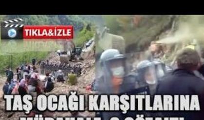 İkizdere'de taş ocağı eylemine müdahale edildi