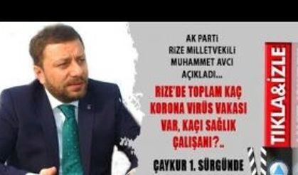 Rize Milletvekili Muhammet Avcı Rize'deki Koronavirüs rakamlarını açıkladı