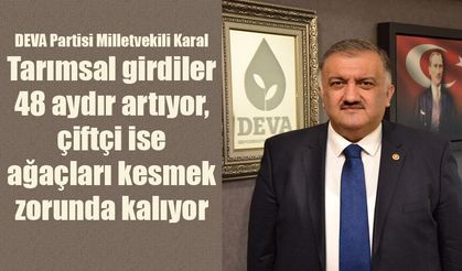 DEVA Partisi Milletvekili Karal 'çiftçi ağaçları kesmek zorunda kalıyor'