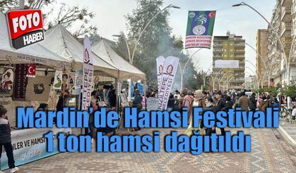 Mardin'de Festivalde 1 ton hamsi dağıtıldı