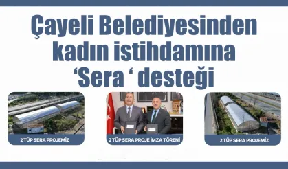 Çayeli Belediyesinden kadın istihdamına ‘Sera ‘ desteği