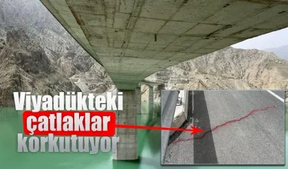 Artvin’de viyadükte oluşan kayma ve çatlamalar sürücüleri tedirgin ediyor