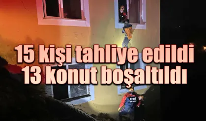 Rize'de 15 kişi tahliye edildi 13 ev boşaltıldı