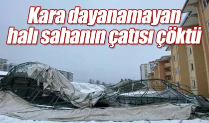 Fındıklı'da kara dayanamayan halı sahanın çatısı çöktü