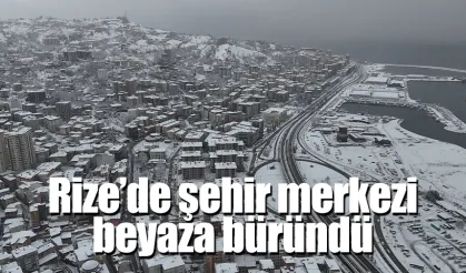 Rize’de şehir merkezi beyaza büründü / İZLE/