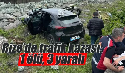 Rize’de trafik kazası: 1 ölü, 3 yaralı