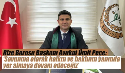 Baro Başkanı Peçe: 'Savunma olarak halkın ve haklının yanında yer almaya devam edeceğiz'
