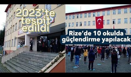 Rize’de 10 okulda güçlendirme yapılacak