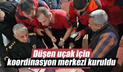 Düşen uçak için İkizdere'de koordinasyon merkezi kuruldu