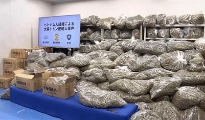 Japonya’daki uyuşturucu operasyonunda bin 46 tonluk rekor miktarda esrar ele geçirildi