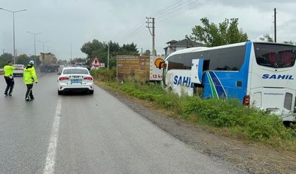 Rize otobüsü Samsun'da kaza yaptı yaralılar var