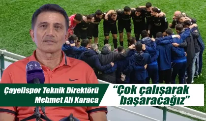 Çayelispor Teknik Direktörü Mehmet Ali Karaca: “Çok çalışarak başaracağız”