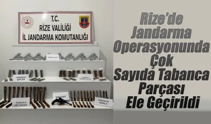 Rize'de çok sayıda silah parçası ele geçirildi