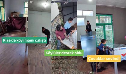Rize’de imam çalıştı, köylüler destek oldu, çocuklar sevindi