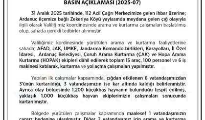Artvin Valiliği Temmuz 2025 Dönemi Basın Açıklaması Yayınlandı