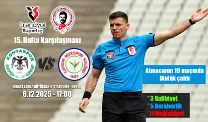 Konyaspor Çaykur Rizespor karşılaşmasının hakemi açıklandı