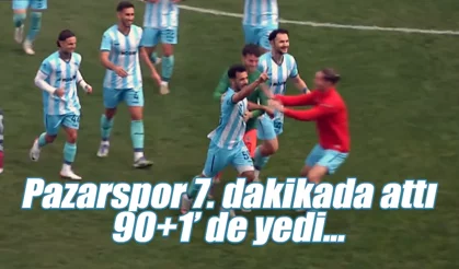 Pazarspor 90+1'de 2 puandan oldu