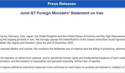 G7 ülkelerinden İran'a kınama: 'Muhalefete yönelik baskının sürmesi halinde ek kısıtlayıcı tedbirler uygulamaya hazırız'