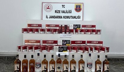 Rize'de 13 litre bandrolsüz içki yakalandı