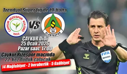 Çaykur Rizespor Corendon Alanyaspor maçının hakemi açıklandı