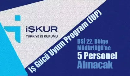 DSİ 22. Bölge Müdürlüğü'ne 5 personel alınacak