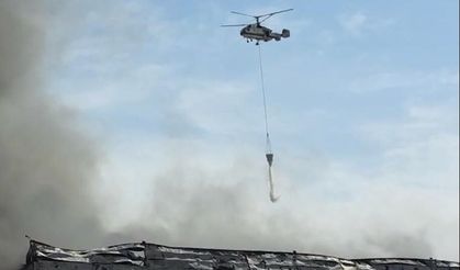 Bakü'de korkutan depo yangını