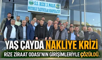 Yaş çayda nakliye sorunu çözüldü