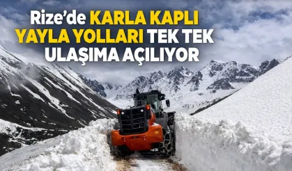 Yayla mevsimi öncesi karlı yollar açılıyor