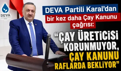DEVA Partili Karal "Çay Kanunu raflarda bekliyor"
