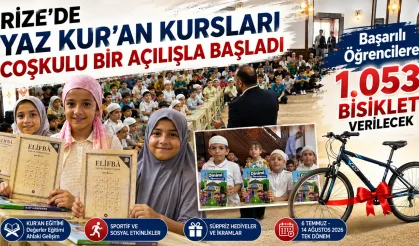 Yaz Kur'an Kursları Rize'de Coşkuyla Başladı