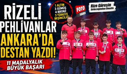 Rize’nin Genç Pehlivanları Ankara’da Destan Yazdı