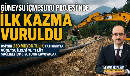 Güneysu İçme Suyu Projesi'nde İlk Kazma Vuruldu