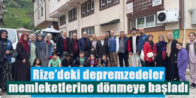 Rize’deki depremzedeler memleketlerine dönmeye başladı