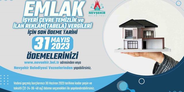 Nevşehir Belediyesi uyardı ‘Vergi Ödemelerini Unutmayın’