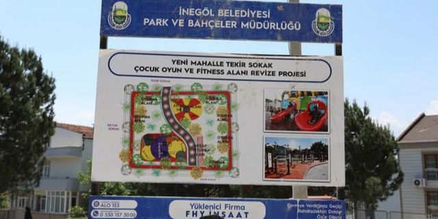 Bursa İnegöl'de eskiyen parklar yenileniyor