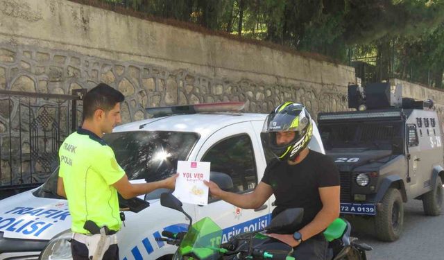 Sason’da motosiklet sürücülerine "kaskınla yol ver hayata" sloganıyla denetim yapıldı