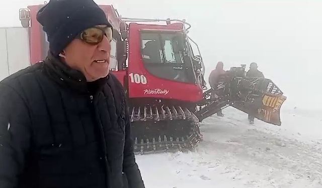 Palandöken geçidinde kar ve tipi esareti