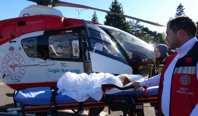 Üzerine çaydanlık devrilen bebek hava ambulansı ile Ankara’ya götürüldü