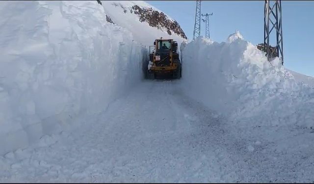Yüksekova’da 4 metreyi bulan kar tünelleri