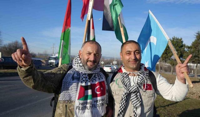 İstanbul’dan Ankara’ya Filistin’e özgürlük için yürüyorlar: 270 kilometre geride kaldı