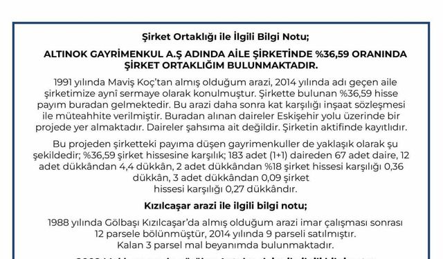 Ankara Büyükşehir Belediye Başkan Adayı Altınok mal varlığını açıkladı