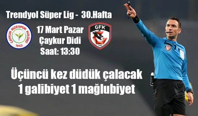Çaykur Rizespor Gaziantep FK maçının hakemi açıklandı